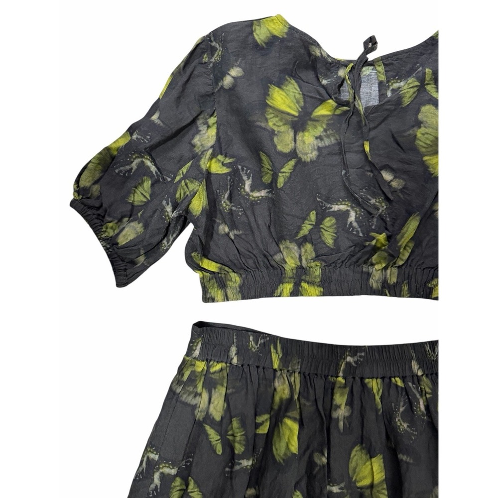 Allsaints Asta Ceres Linen Blend Midi Skirt & Top Sycamore Green Black Size 10‎ - Picture 8 of 16